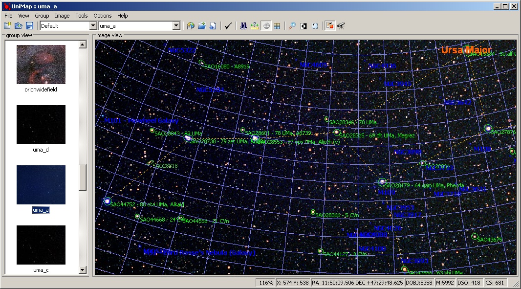 grid and constellation lines